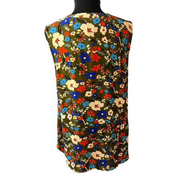 CAbi Colorful Floral Print Chiffon Sleeveless Top, Size M - Picture 3 of 9